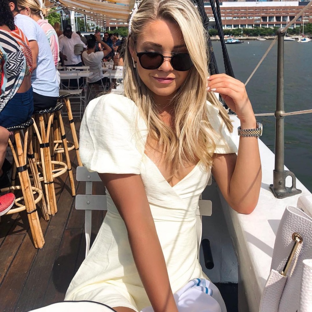 Yellow puff sleeve dress